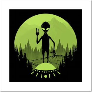 Funny Alien Extraterrestrial Posters and Art